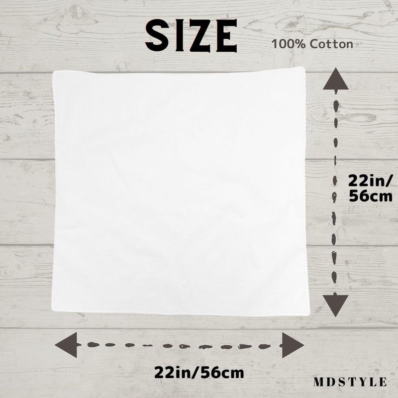 MD Style 100% Cotton Solid Color Bandana for Men & Women 22" x 22" Handkerchief Headband Scarf - Image 3